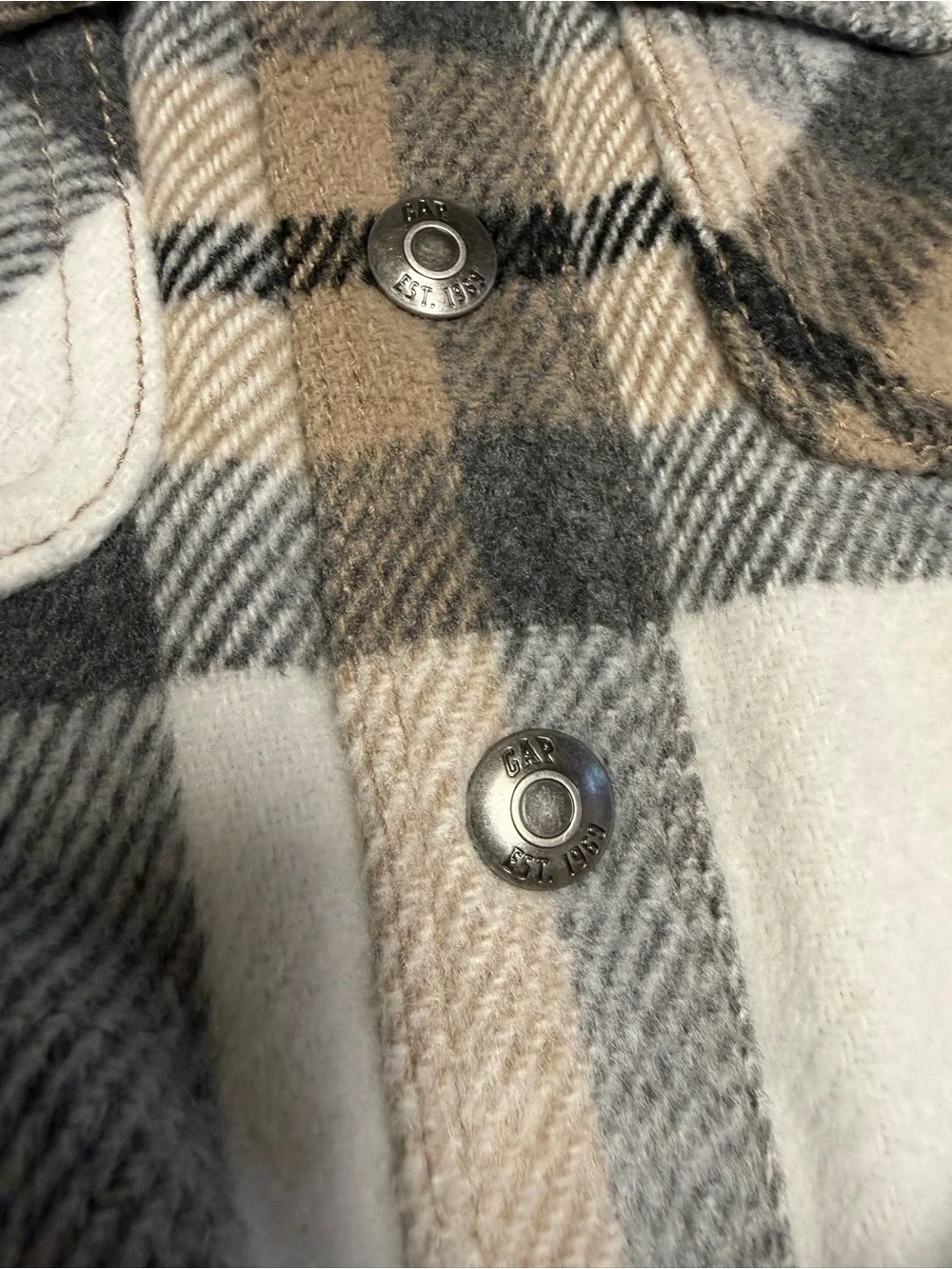 Baby Gap Sherpa-Lined Shacket - Beige & Gray